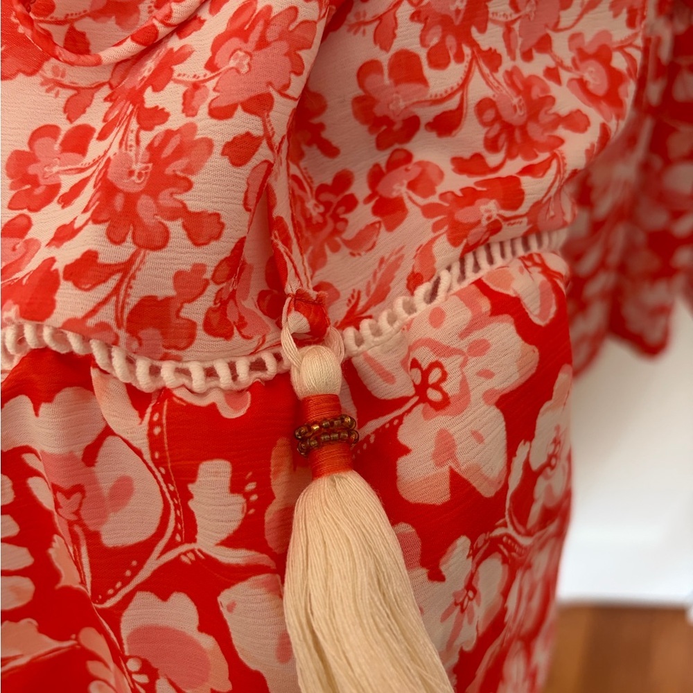 NWT Cosita Linda Floral Bell Sleeve Kimono Cover Up Medium Resortwear - Picture 8 of 8